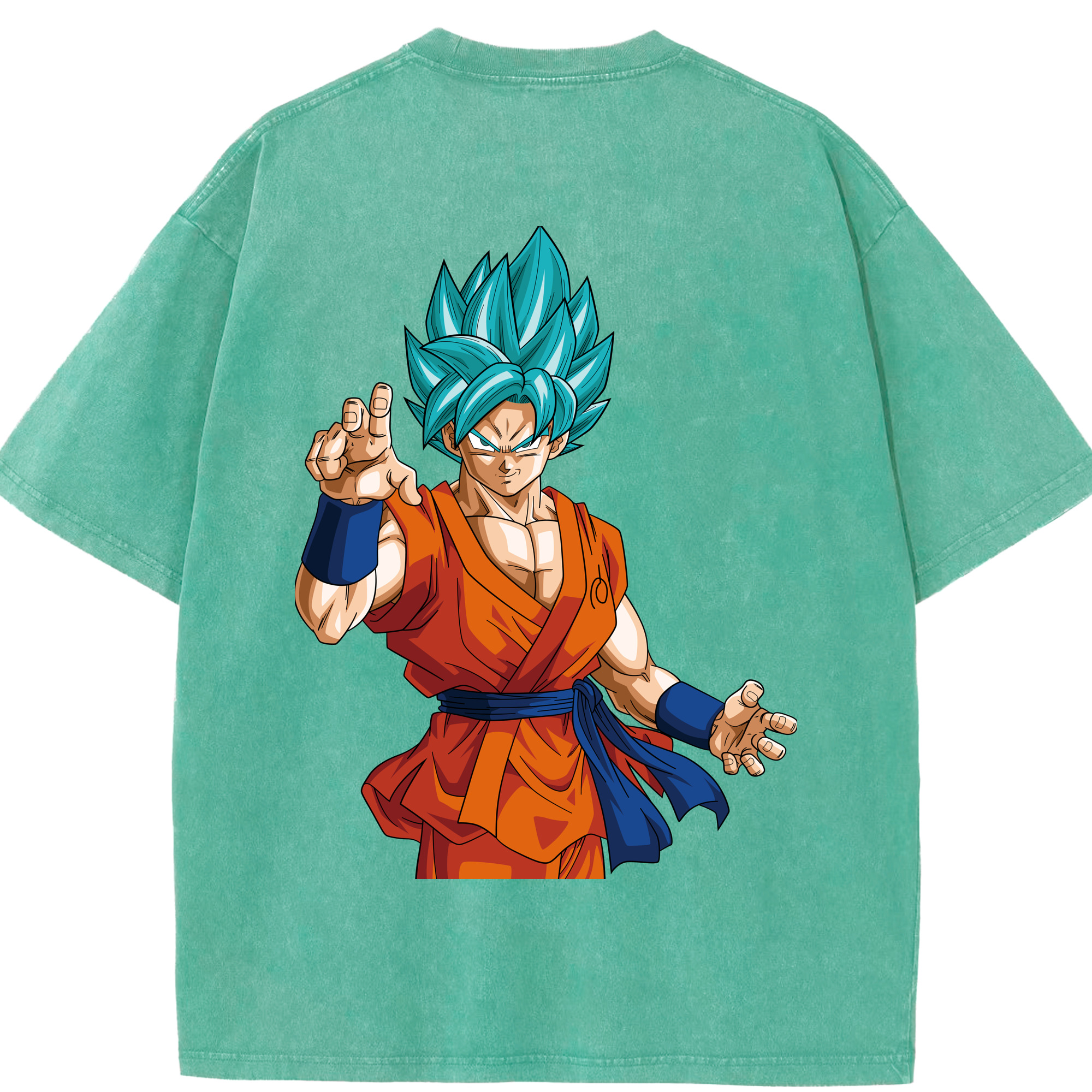 （画像用） ドラゴンボール 孫悟空（そん ごくう）Son Goku カカロット DRAGON BALL Kakarotto 綿100% ヴィンテージ風 半袖Tシャツ（背面プリント）